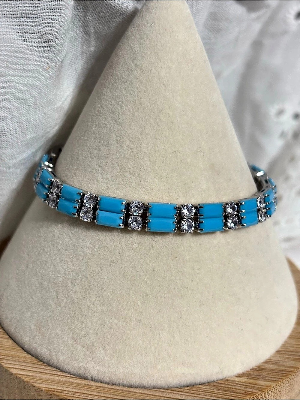 Turquoise & Silver Stone Bracelet